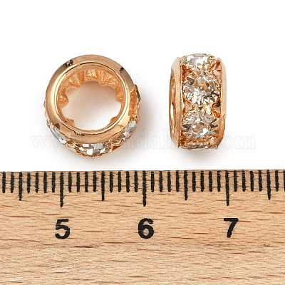 Латунные бусины со стразами &nbsp;KK-U071-02B-01KCG-1