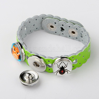 Wholesale Leather with Animal Snap Button Snap Bracelets - Pandahall.com