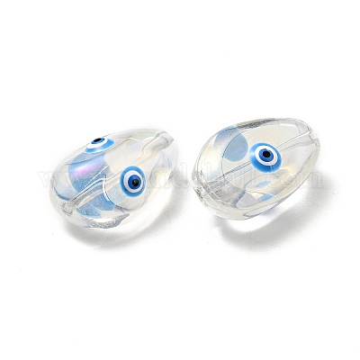 Прозрачные стеклянные бусины GLAA-F121-08C-1