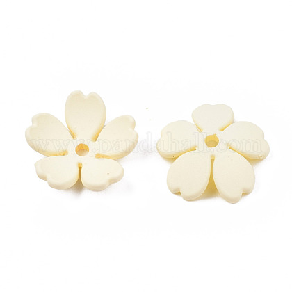 ゴム引きスタイルの不透明なアクリルビーズキャップ 5花びら 花 トウモロコシの穂の黄色 14 5x15x4 5mm 穴 1 7mmの通販 Jp Pandahall Com