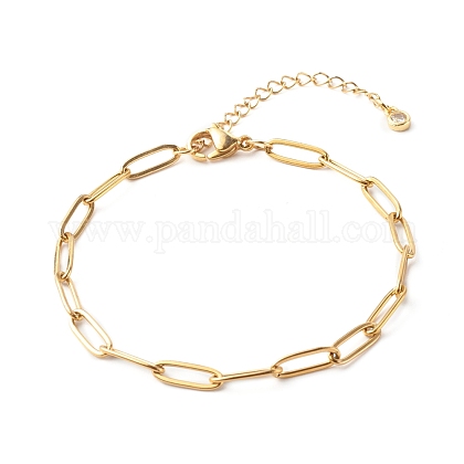 304 Stainless Steel Paperclip Chains Bracelet X-BJEW-JB06523-01-1