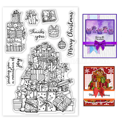 GLOBLELAND Background Clear Stamps Winter Blessing Words Bauble Silicone Clear Stamp Seals for Cards Making DIY Scrapbooking Photo Journal Album Decoration DIY-WH0167-56-1087-1