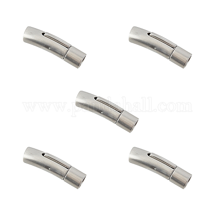 UNICRAFTALE 6mm Hole Column Bayonet Clasps 5 Sets Stainless Steel Bayonet Clasps Leather Cord End Clasps Connectors for Bracelets Necklaces Buckle Jewelry Making STAS-UN0001-88C-1