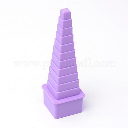 4PCS /セットプラスチックボーダーバディクイリング塔は、DIYのペーパークラフトをセッティング  紫色のメディア  80~110x33x33mm DIY-R067-02-1