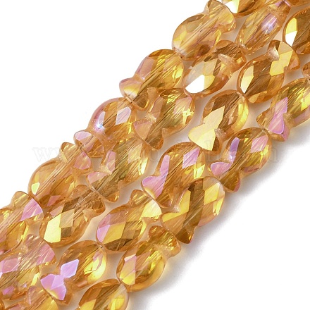 Transparentes perles de verre de galvanoplastie brins EGLA-F157-FR01-1