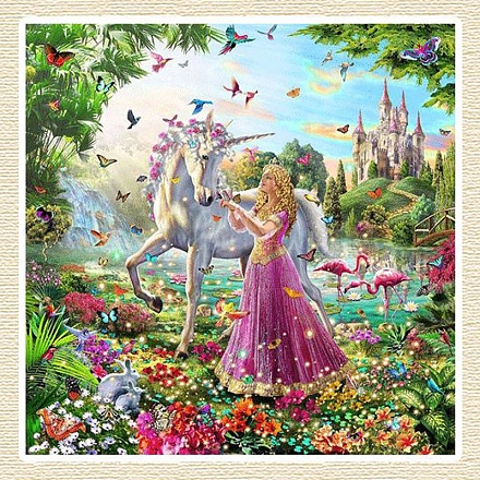 Unicorn & Fairyland Pattern DIY Diamond Painting Kits UNIC-PW0001-037-1