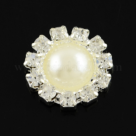 Garment Accessories Half Round ABS Plastic Imitation Pearl Cabochons RB-S020-02-1