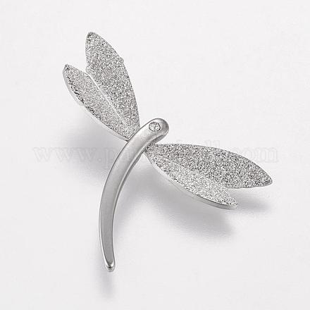 Fornituras del collar de libélula de moda 304 colgantes de acero inoxidable con textura STAS-L012-D05P-1