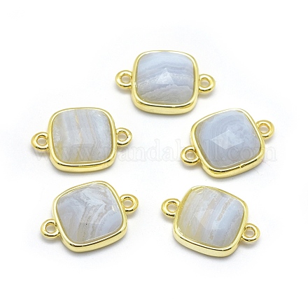 Natural Blue Lace Agate Links connectors G-O177-15A-G-1