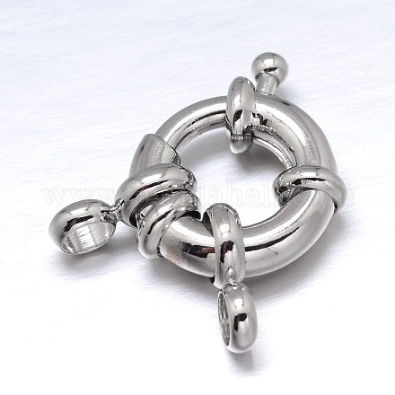 Brass Spring Ring Clasps KK-L082E-01P-1