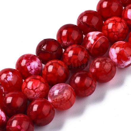 Dyed Natural Crackle Agate Beads Strands G-T100-03C-1