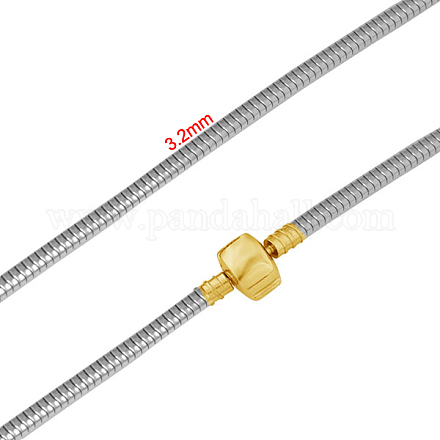 Colliers avec chaîne de serpent en 316 acier inoxydable NJEW-M176-42-A-1