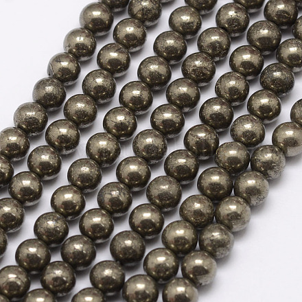 Chapelets de perles de pyrite naturelle  X-G-D391-01-1