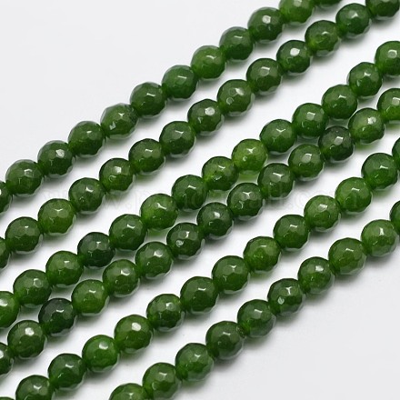 Chapelets de perles en jade de Malaisie naturelle G-A147-6mm-A08-1