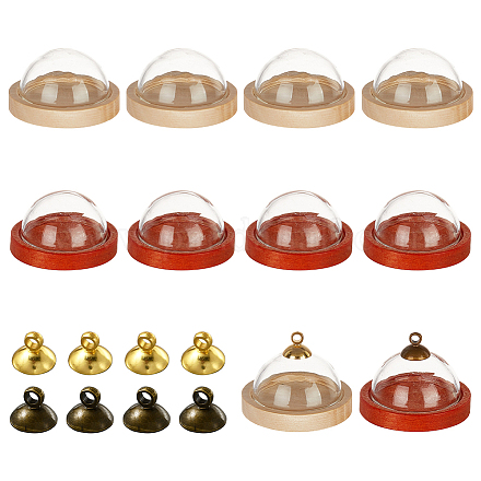 Nbeads 10 set 2 colori campanelle a cupola in vetro trasparente AJEW-NB0003-88-1