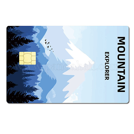 CREATCABIN 4Pcs Card Skin Sticker Mountain Credit Card Skin Protecting Slim Bank Card Covering Waterproof Self Adhesion Removable Personalizing Card Sticker for Women Men Friends 7.3 x 5.4Inch DIY-WH0432-003-1