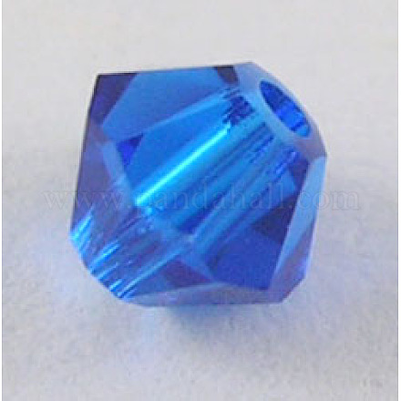 チェコガラスビーズ  多面カット  双円錐形  ブルー  直径4mm  穴：0.8mm  144個/グロス 302_4mm243-1