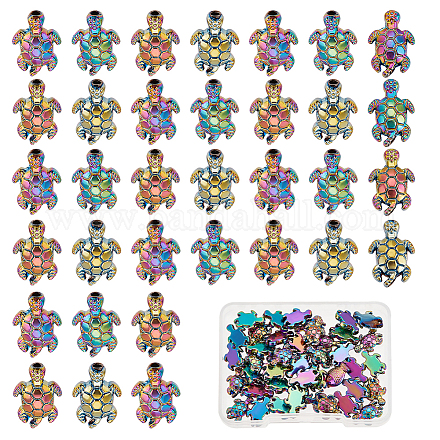 SUNNYCLUE 1 Box 50Pcs Sea Turtle Beads Metal Turtle Charms Tortoise Charm Turtles Beads Summer Hawaii Ocean Animals Loose Spacer Beads for Jewelry Making Women DIY Bracelet Necklace Craft Supplies FIND-SC0003-67-1