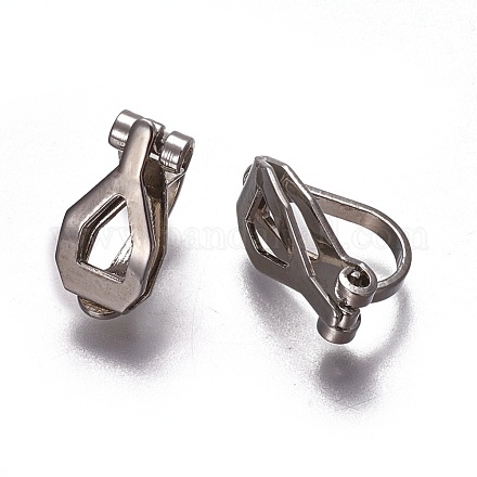 Brass Clip-on Earring Findings KK-F785-01P-1