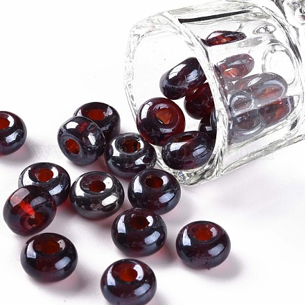 Perles rondes en verre de lustre de couleurs transparentes X-SEED-S045-002A-D03-1