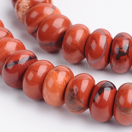 Brins de perles rondelles de jaspe rouge naturel G-M280-26-B-1