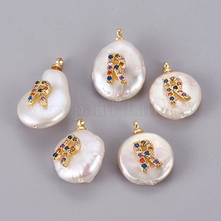 Natural Cultured Freshwater Pearl Pendants PEAR-F008-32G-R-1