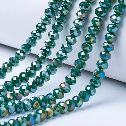 Electroplate Glass Beads Strands EGLA-A034-P3mm-B09-1