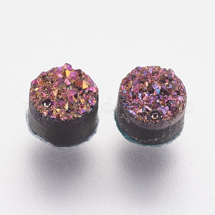 Cabochons en résine d'imitation quartz druzy RESI-E013-02E-4mm-1
