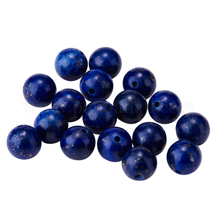 Teñidos lapislázuli natural de hebras de perlas redondas G-PH0005-8mm-01-1