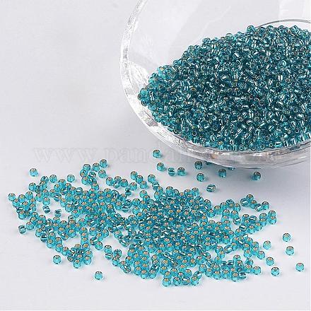 12/0 grado a cuentas de semillas de vidrio redondas forradas de plata transparente X-SEED-A022-F13-51-1
