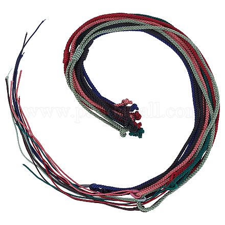 Gorgecraft 7pcs 7 colores ajustable cordón de nailon trenzado collar de fabricación MAK-GF0001-04-1