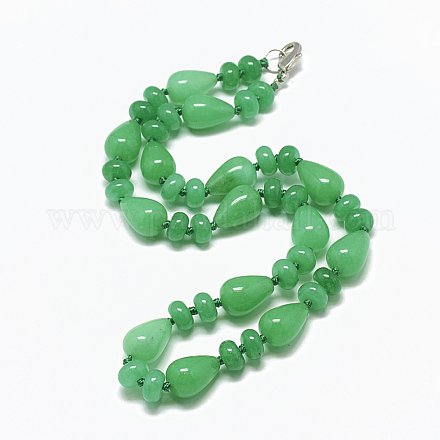 Natural Malaysia Jade Beaded Necklaces NJEW-S389-22-1