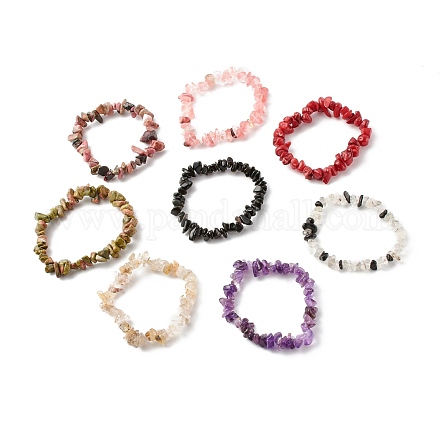 Bracelets de perles extensibles en pierres précieuses pour enfants BJEW-JB06305-1