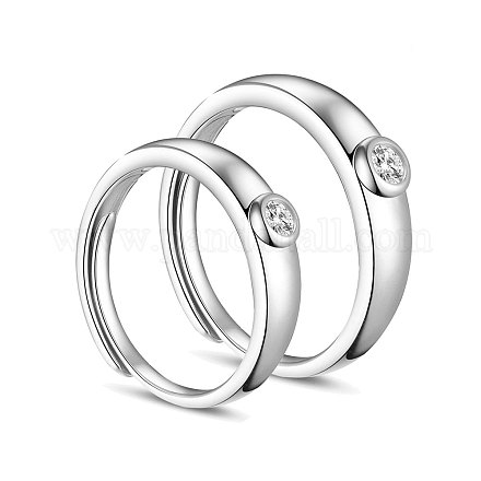 Shegrace ajustable 925 anillos de dedo de pareja de plata esterlina JR406A-1
