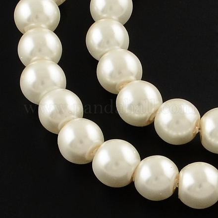 Spray Painted Glass Pearl Beads Strands DGLA-R050-8mm-35-1