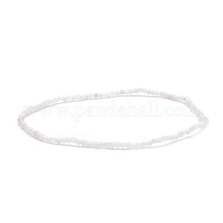 Braccialetto elasticizzato con perline in pietra di luna arcobaleno naturale BJEW-JB08484-07-1