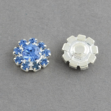 Shining Garment Accessories Flower Brass Grade A Rhinestone Findings Cabochons RB-S022-01C-1