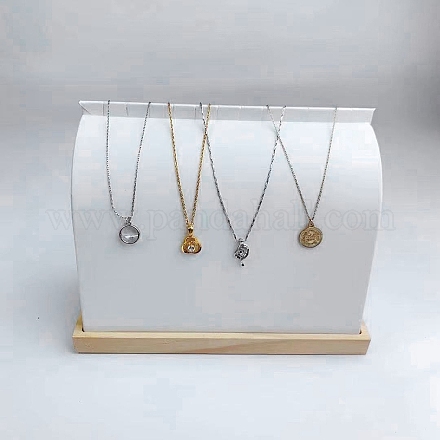 Wood Covered with PU Leather Necklace Display Stands NDIS-A002-01A-1