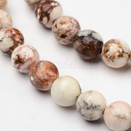 Round Natural Magnesite Beaded Strands X-G-L373-02-8mm-1