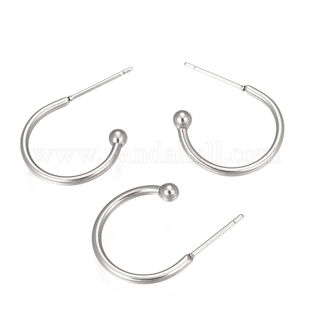 304 Stainless Steel Earring Hooks STAS-K211-01P-A-1