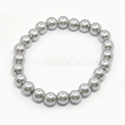 Bracelets extensibles de perles en verre BJEW-D068-6mm-13-1