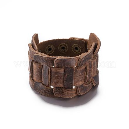 Bracelets de cordon en cuir de mode unisexe BJEW-BB15535-A-1