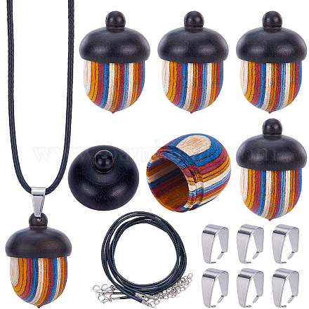 Sunnyclue kit fai da te per realizzare collane con medaglione di ghiande WOOD-SC0001-59A-1