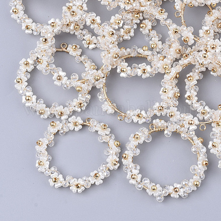 Colgantes de perlas de imitación de plástico abs X-FIND-S306-15E-1