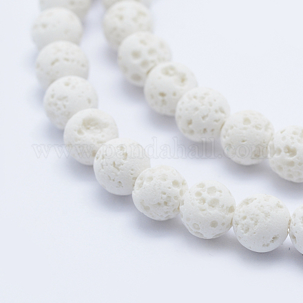 Brins de perles de pierre de lave naturelle X-G-P344-01-8mm-1