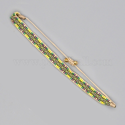 Adjustable Nylon Cord Braided Bead Bracelets BJEW-Z013-38-1