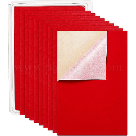 Benecreat 20 pezzo di velluto (rosso) in tessuto adesivo con retro adesivo in feltro a4 foglio (21 cm x 30 cm / 8.3
