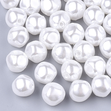 Cuentas de perlas de imitación de plástico abs ecológico OACR-T012-11A-1