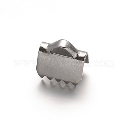 304 Stainless Steel Ribbon Crimp Ends STAS-E103-08A-1