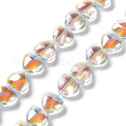 Transparentes perles de verre de galvanoplastie brins EGLA-E030-01I-1